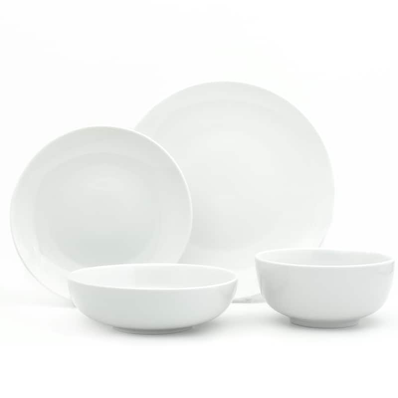 Euro Ceramica White Essential 16 Piece Porcelain Dinnerware Set