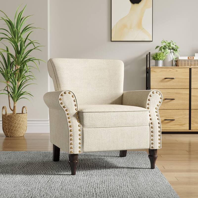 Living Room Armchair with Nailhead Trim - 29.9"W x 29.9"H x 32.9"D
