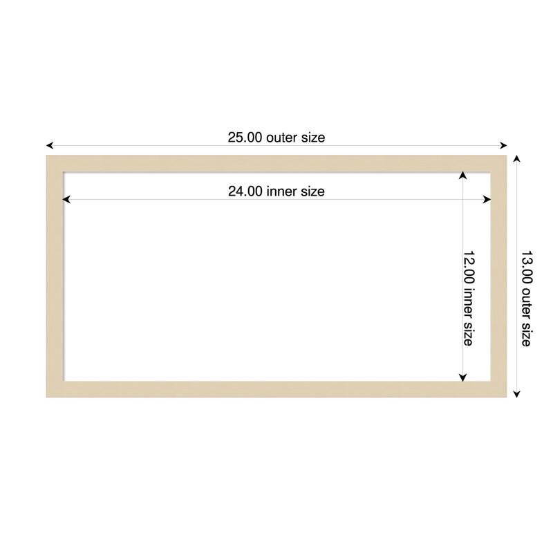 Amanti Art Svelte Clay Grey Framed Dry Erase Magnetic Board - 25 x 13 in - Svelte Natural