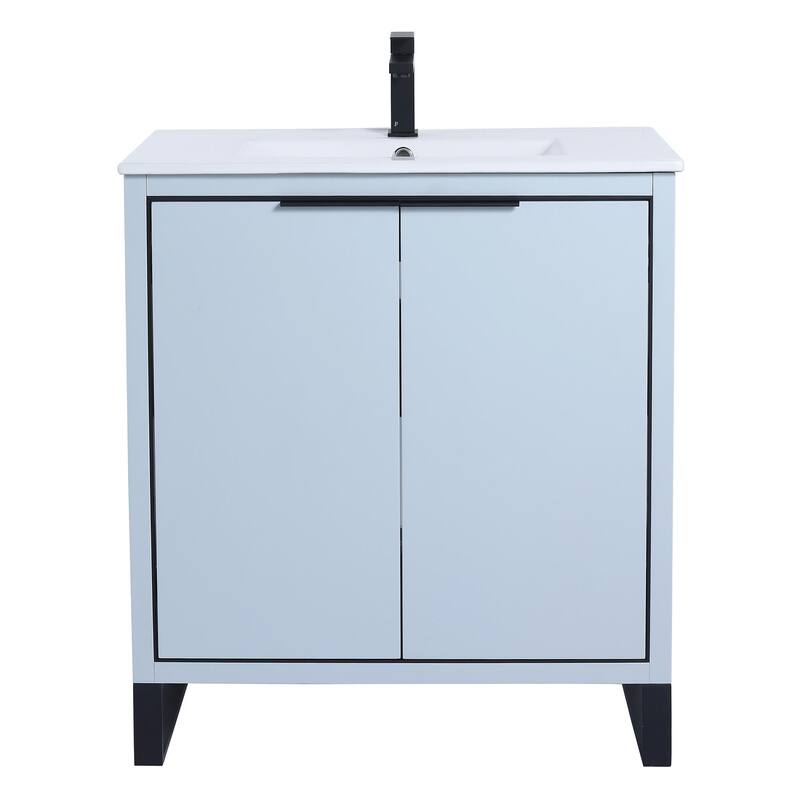 Fine Fixtures Opulence Collection Bathroom Vanity with White Ceramic Sink