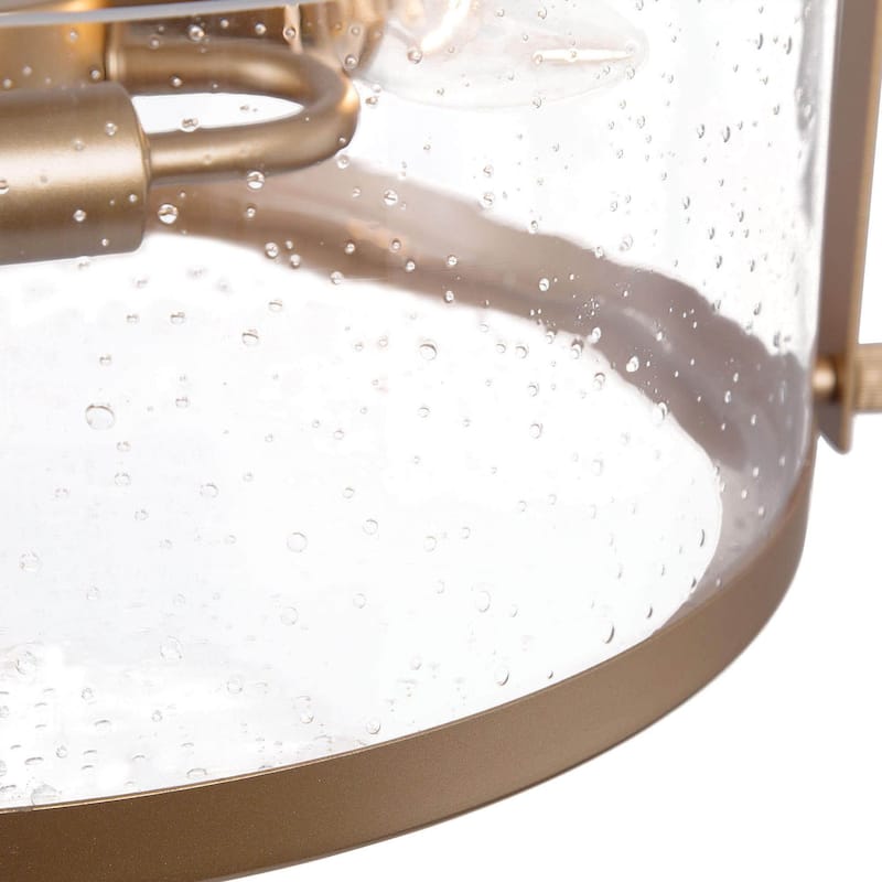 Modern Farmhouse 3-Light Drum Glass Semi-Flush Mount Ceiling Lights