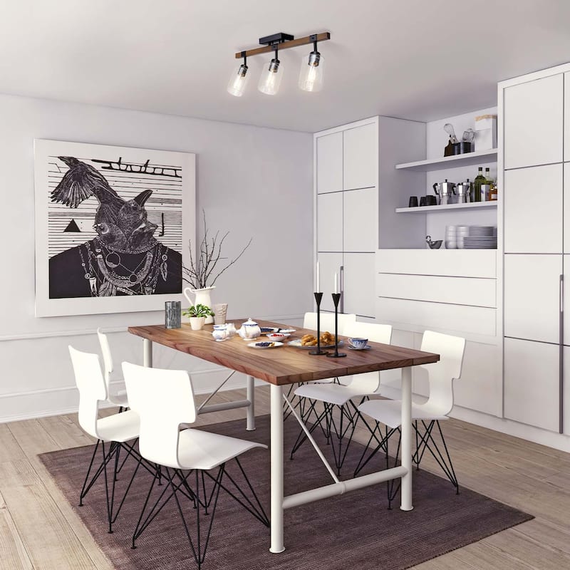 Austin 3-Light Faux Wood Track Lighting - one size