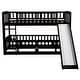 preview thumbnail 3 of 11, Versatility Bunk Bed with Slide,Twin Over Twin Low Bunk Bed with Fence and Ladder for Toddler Kids