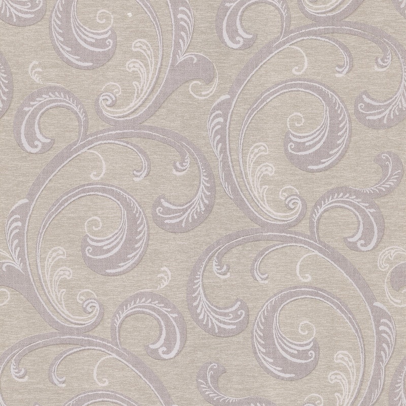 Brewster Scroll Purple Gilly Wallpaper - 20.5in x 396in x 0.025in