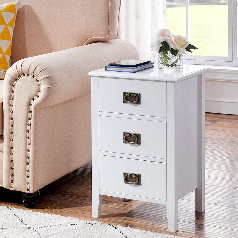 Javlergo Mid Century Wood Nightstand with 3-Drawer