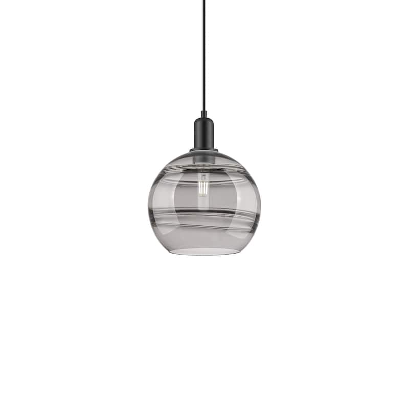 Innovations Lighting 716-1P-13-10 Rochester Pendant Rochester 10" Wide - Matte Black / Light Smoke