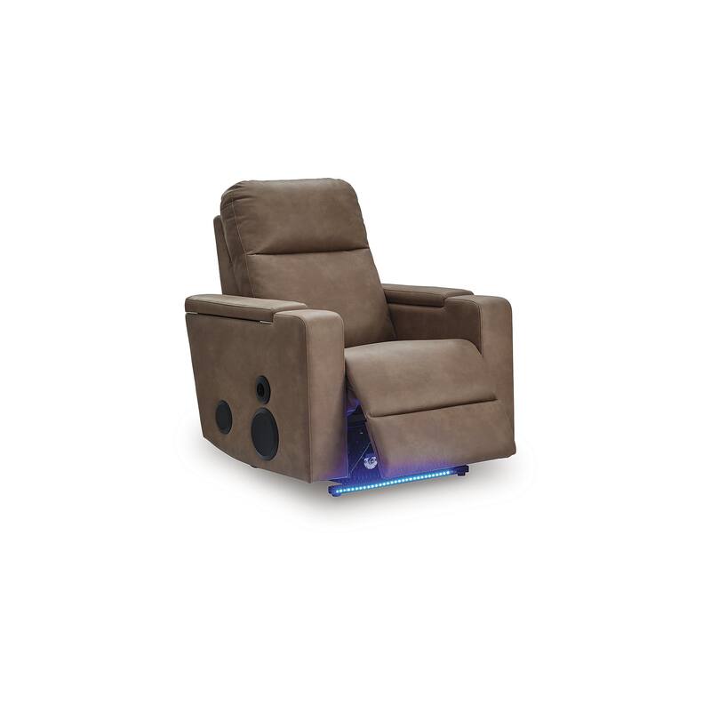 Signature Design by Ashley Monmouth Brown Power Glider Recliner with Audio System