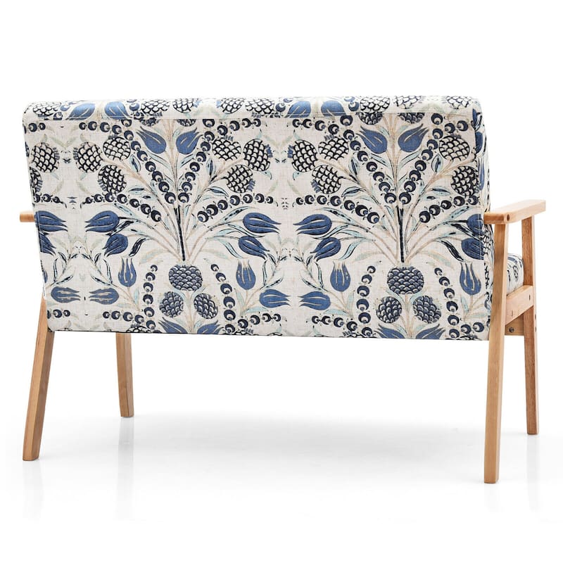 Gymax Modern Fabric Loveseat Sofa Couch Upholstered 2-Seat Wood - 45'' x 26.5'' x 32''