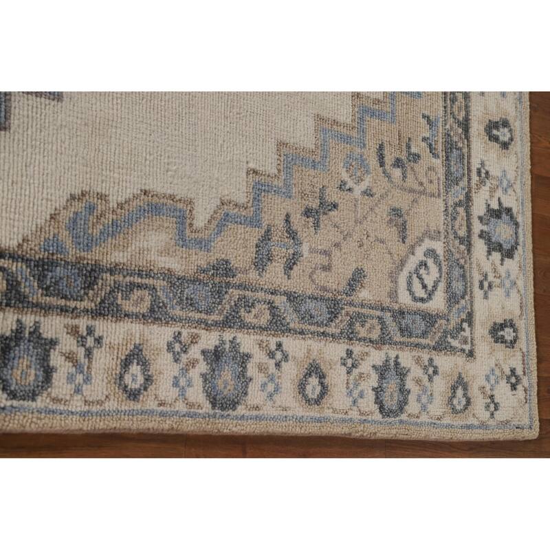 Geometric Moroccan Indian Area Rug Handmade Wool Carpet - 5'3"x 7'11"