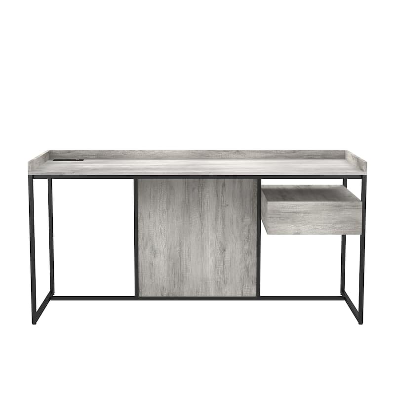 Jaxon Industrial 63-inch Steel Computer Desk with USB Ports by Furniture of America