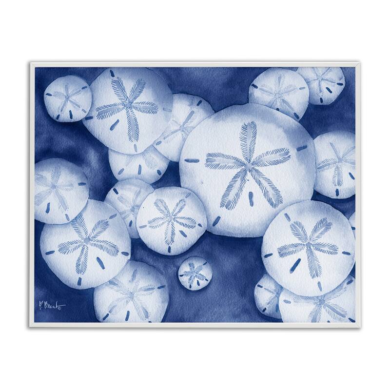 Stupell Watercolor Style Sand Dollars Framed Giclee Art Design By Paul Brent - 20 x 16 - White