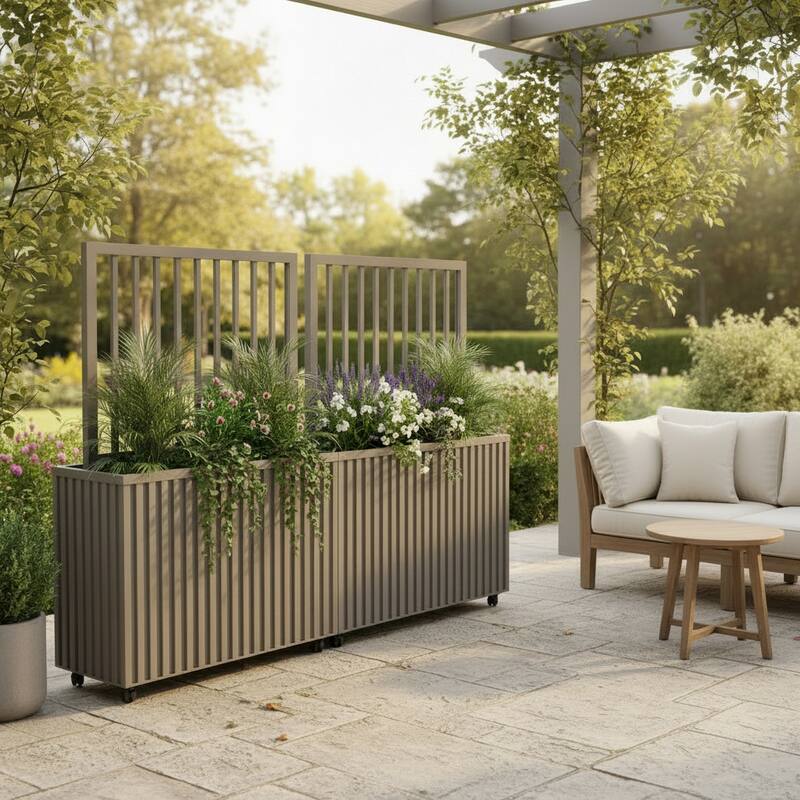 Grove Divider Planter, Grey Brown