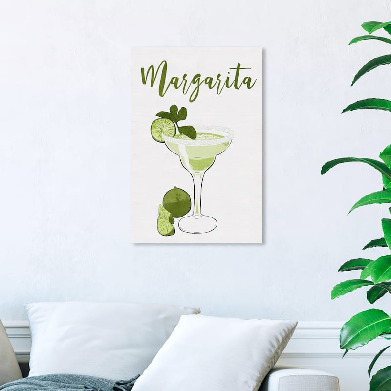Wynwood Studio 'Margarita Cocktail' Drinks and Spirits Wall Art Canvas Print Cocktails - White, Green - 16 x 24