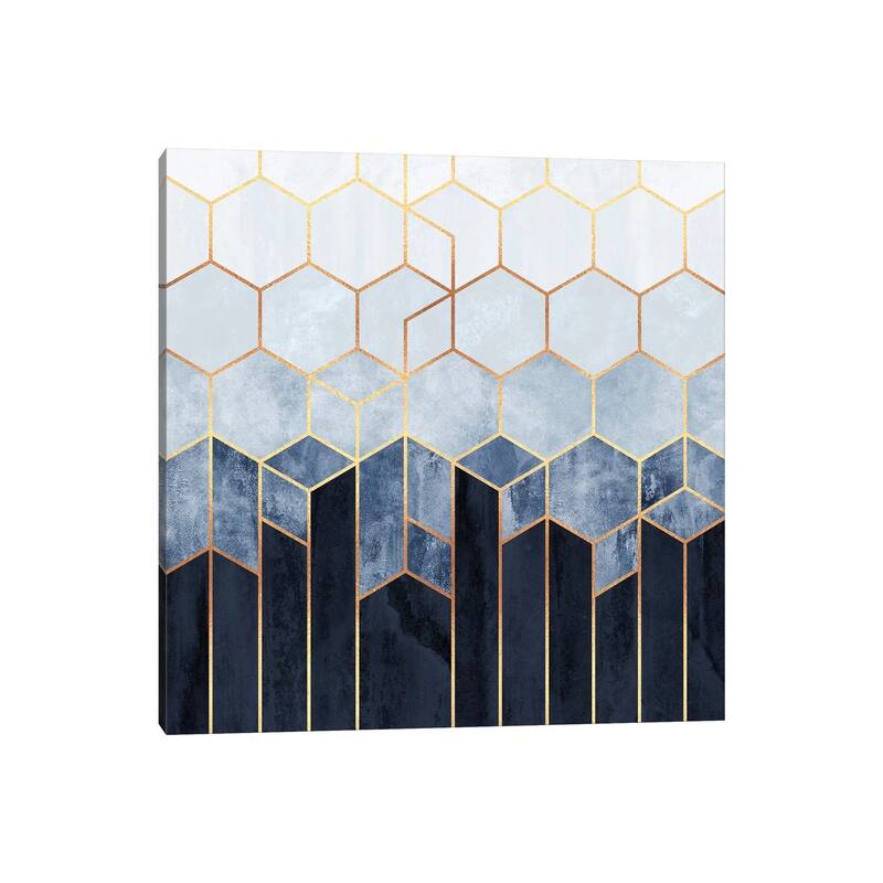 iCanvas 'Soft Blue Hexagons' by Elisabeth Fredriksson Canvas Print