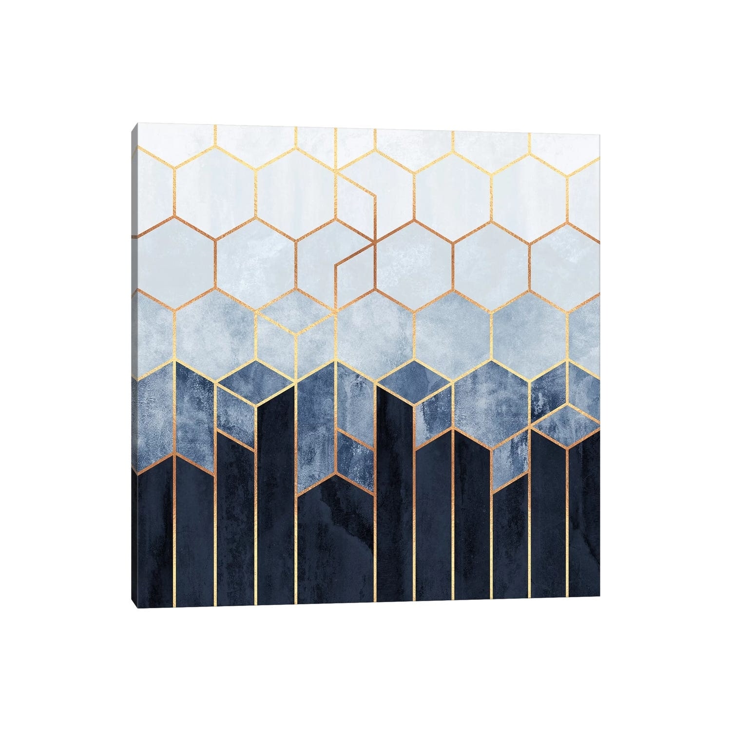 iCanvas 'Soft Blue Hexagons' by Elisabeth Fredriksson Canvas Print