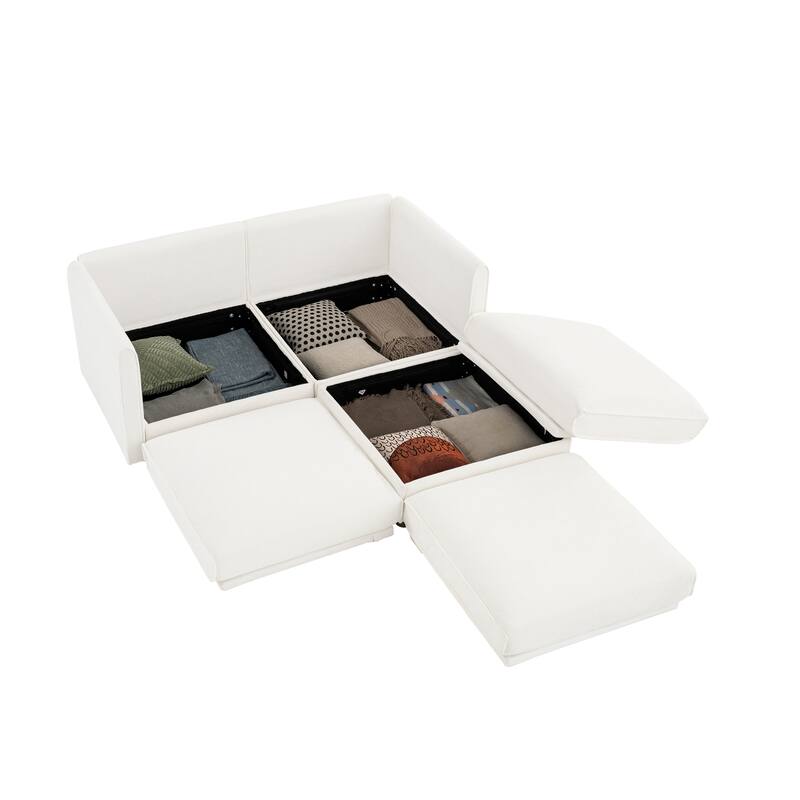GDFStudio - Ashwood Chenille 2-Seater Sofa With 1 Ottoman