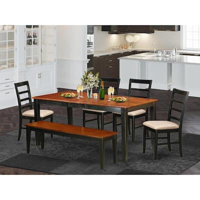 Asian Dining Set - Rubber Wood Table & Chairs - Modern Style Furniture