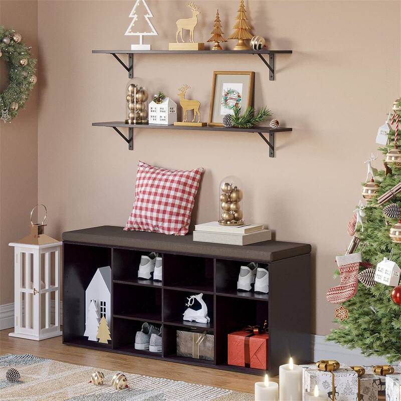 Cubby Shoe Rack with 12 Cubbies - 11.8"D x 40.9"W x 18.9"H