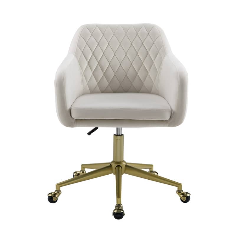 Edith Quilted Office Chair - Off-White