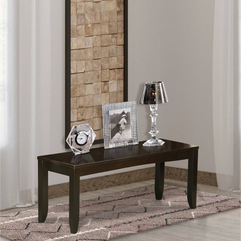 East West Furniture Lynfield Dining Room Bench with Solid Wood Seat, 52x15x18 Inch, (Finish Options)