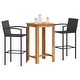 preview thumbnail 21 of 46, vidaXL 5 Piece Patio Bar Set Gray Solid Wood Acacia and Poly Rattan - 23.6" x 23.6" x 41.3"