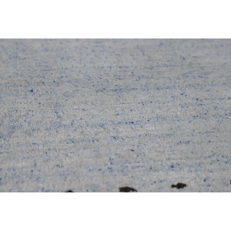 Gabbeh Indian Area Rug Handmade Tribal Blue Wool Carpet - 5'1" x 7'10"