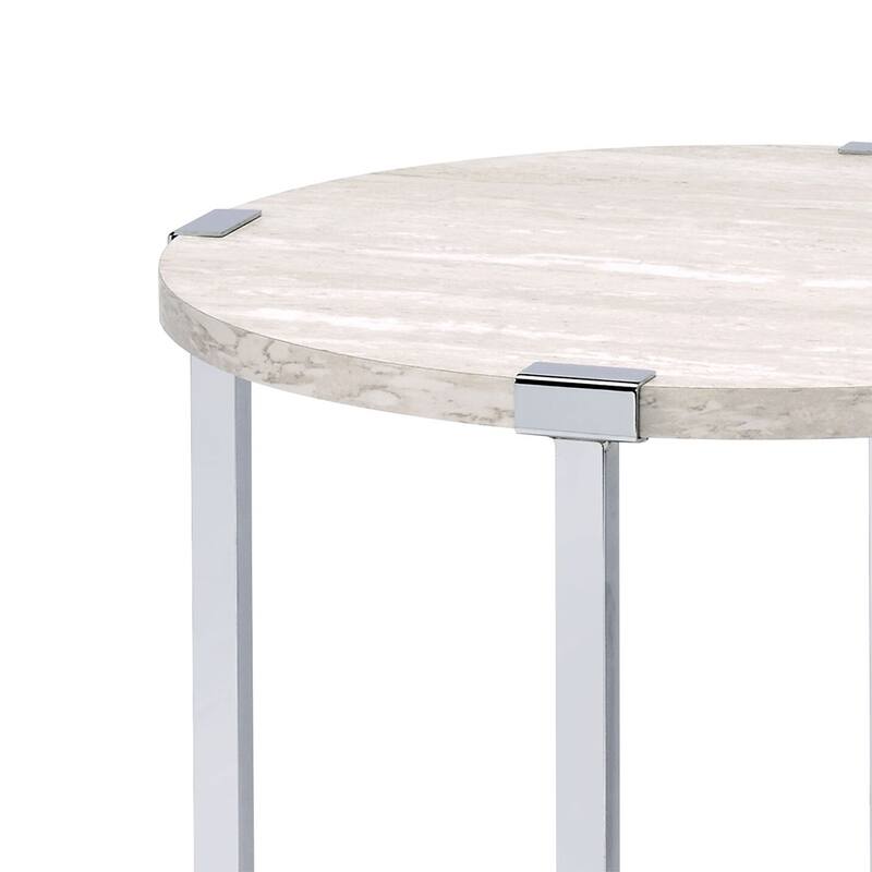 Round End Table with X-Shape Support