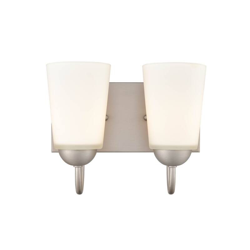Millennium Lighting Ivey Lake 2 Light Bathroom Vanity Fixture in Multiple Finishes with Frosted Glass Shades - Satin Nickel