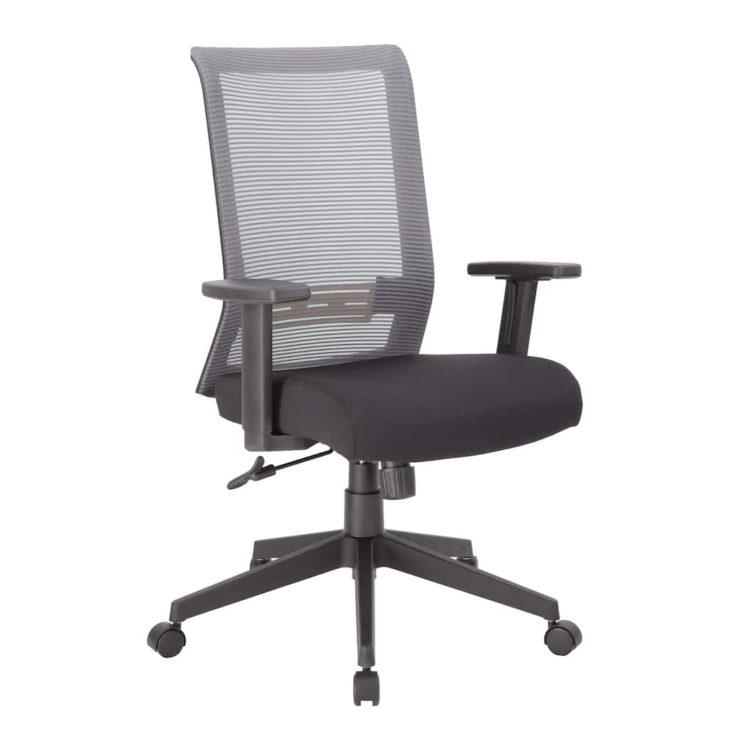 Zara Rolling Task Chair, Grey Black Mesh, Synchro-Tilt and Gas Lift