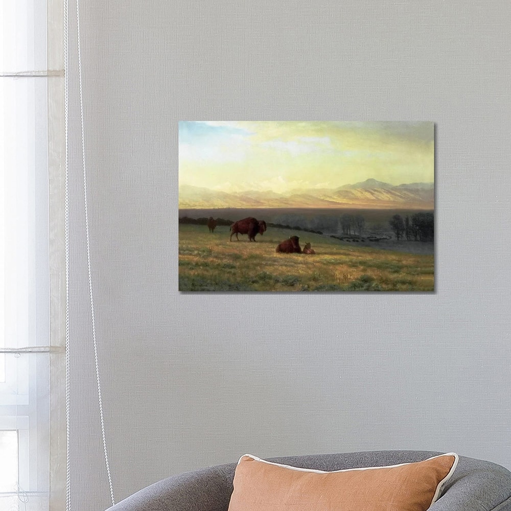 iCanvas "Buffalo on the Plains, c.1890 " by Albert Bierstadt Canvas Print