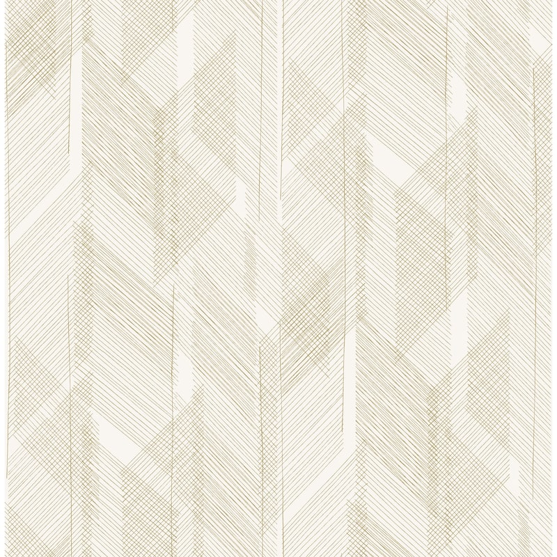 A-Street Prints Bryant Gold Crosshatch Wallpaper
