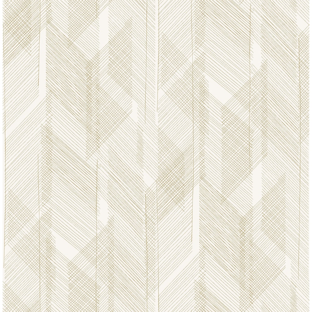 A-Street Prints Bryant Gold Crosshatch Wallpaper
