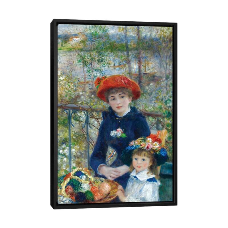 iCanvas "Two Sisters (On the Terrace) 1881" by Pierre-Auguste Renoir Framed Canvas Print - Black - 40x26