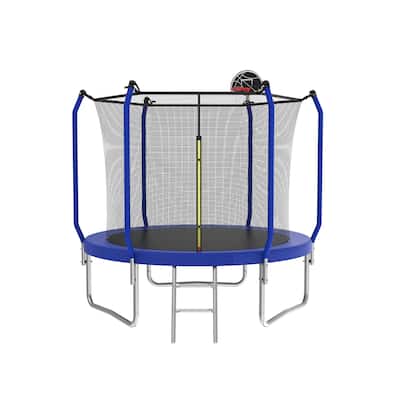 8-foot Trampoline with Basketball Hoop and Enclosure