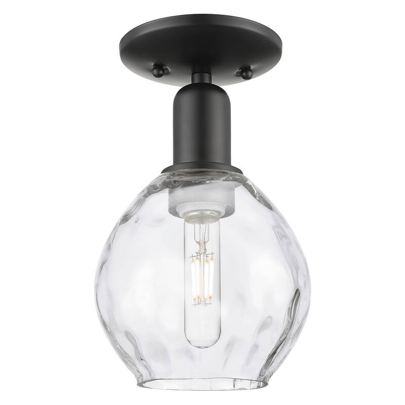 Innovations Lighting Endless Possibilities Arcadia - Waverly - 1 Light 6" Semi-Flush Mount - Matte Black