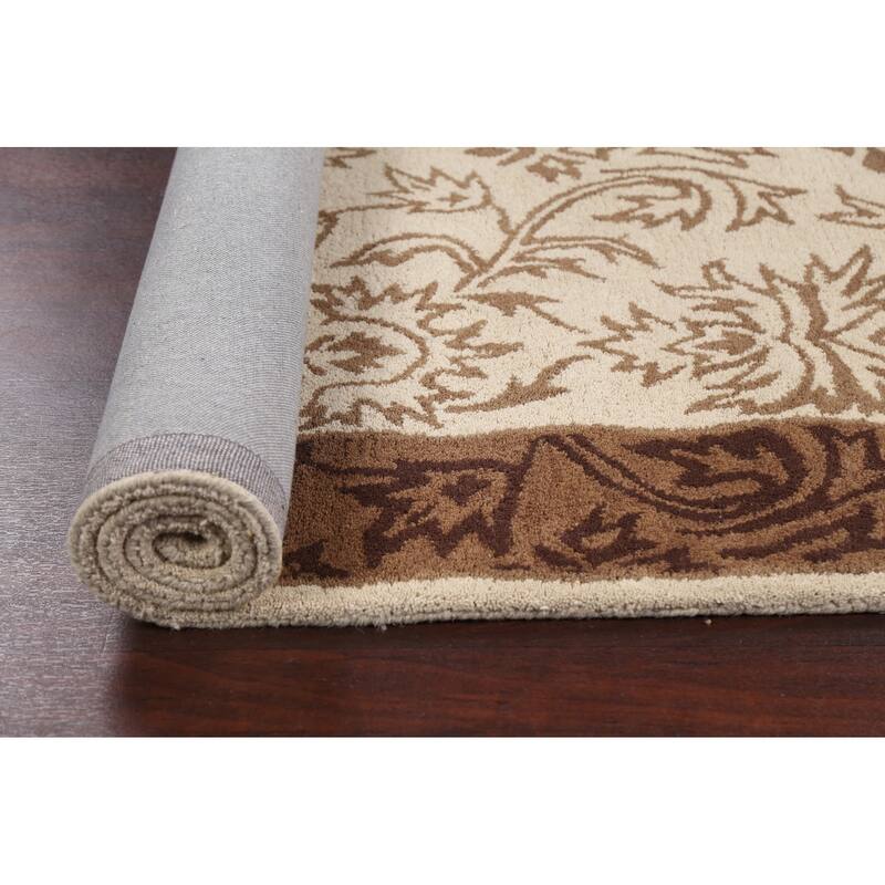 Floral Oriental Foyer Area Rug Wool Hand-tufted Traditional Carpet - 5'0" x 8'0"