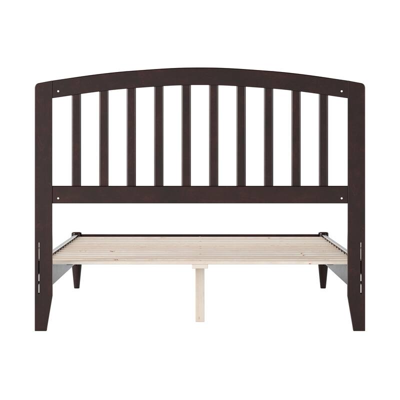 Solid Wood Low Profile Platform Bed - Full Size Bed Frame, Espresso Finish
