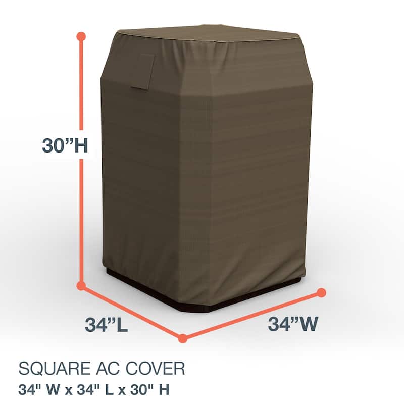Budge StormBlock™ Hillside Black and Tan Outdoor AC Cover Multiple Sizes - Square - 34"W x 34"L x 30"H