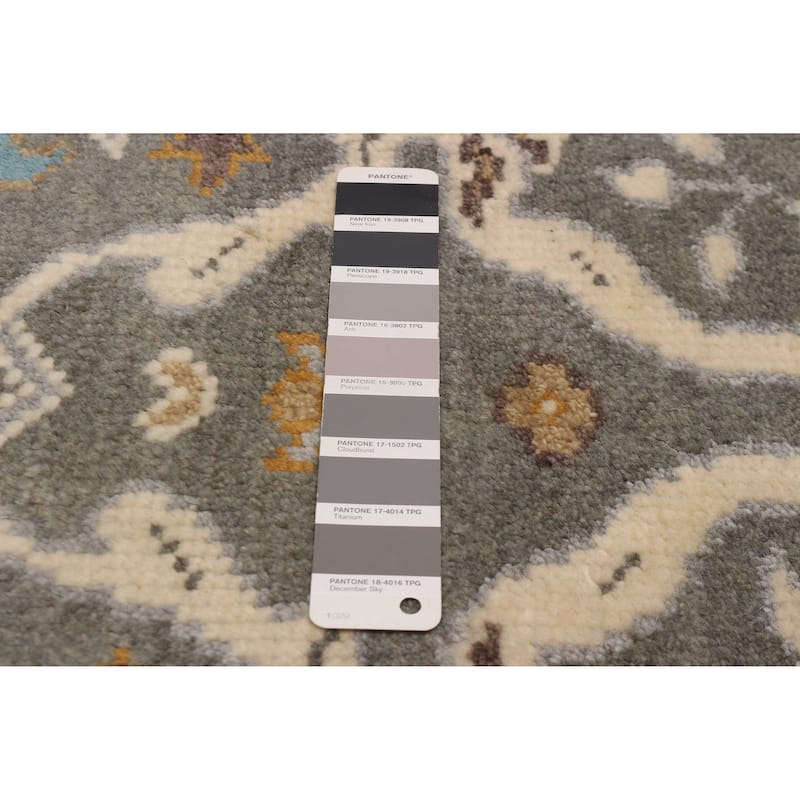 ECARPETGALLERY Hand-knotted Royal Oushak Dark Grey Wool Rug - 2'6 x 5'10