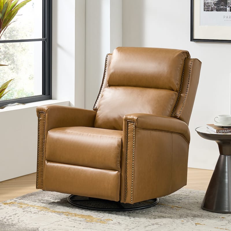 Tobias Traditional Swivel And Rocker Power Recliner by HULALA HOME - Camel