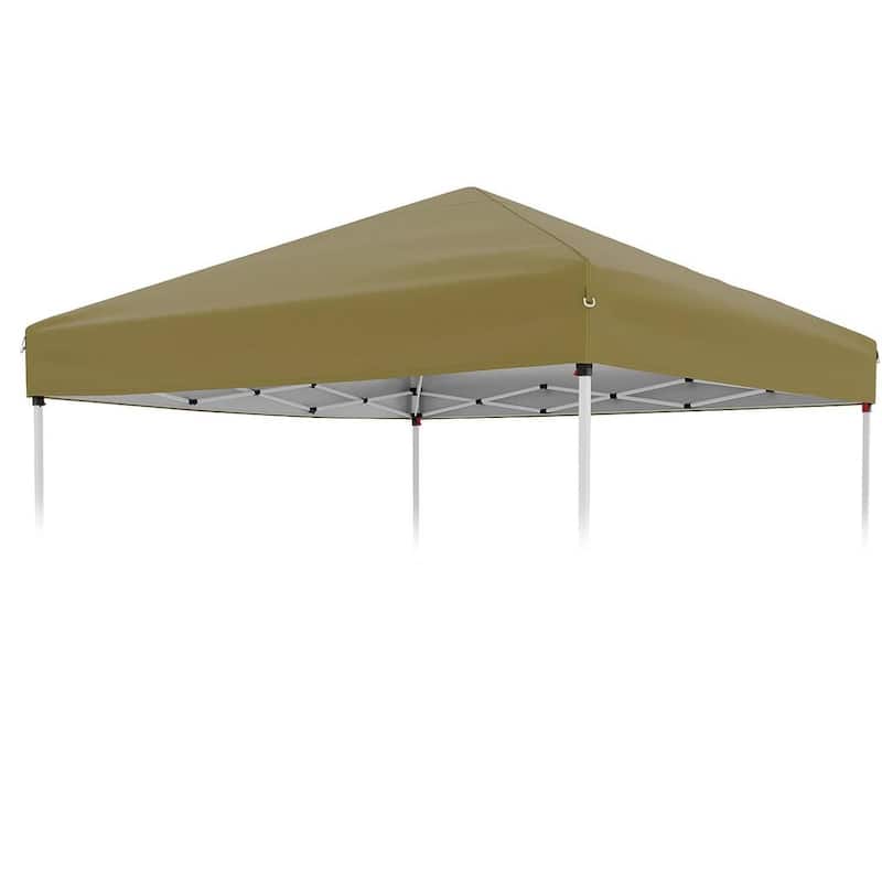 10x10ft Waterproof Pop Up Canopy Tent Replacement Top for Outdoor Garden Patio Sun Shade (Top Only) - N/A - Tan