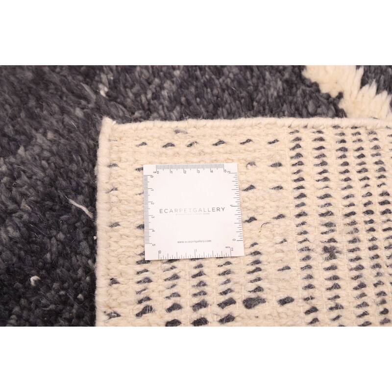 ECARPETGALLERY Hand-knotted Tangier Dark Grey Wool Rug - 5'2 x 8'0