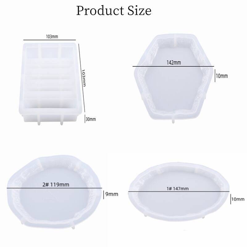 13pcs Irregular Silicone Coaster Mold Set