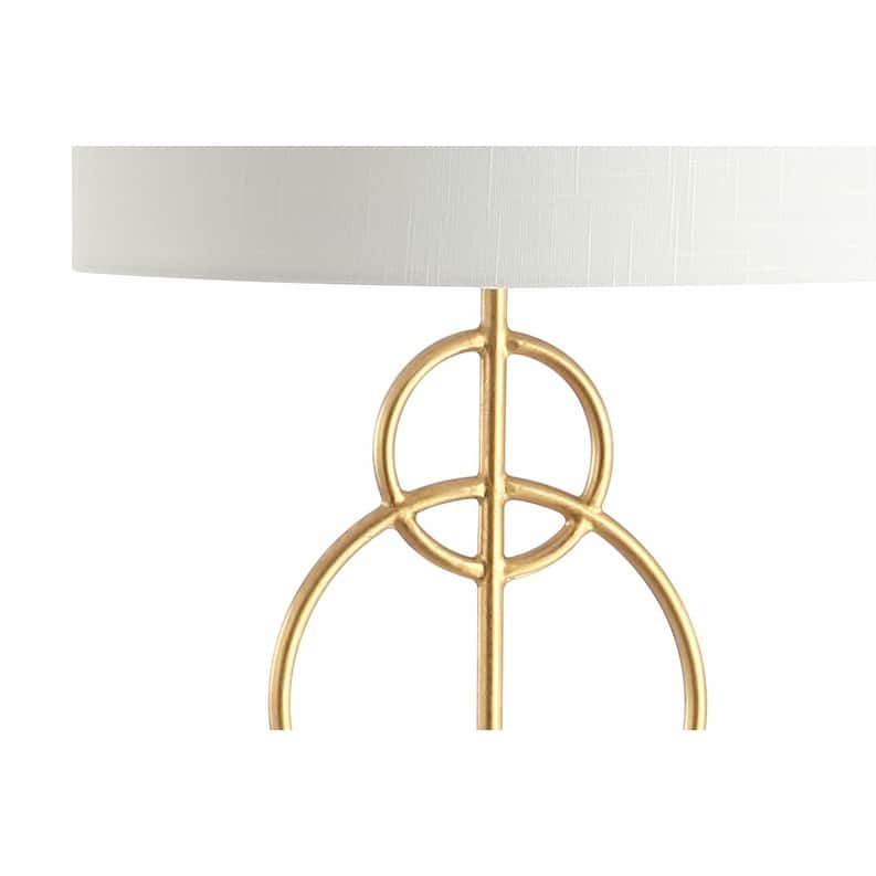 Rita 60" Modern Circle Marble/Metal LED Floor Lamp, Gold by JONATHAN Y