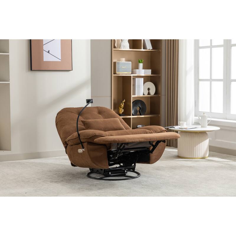 Power Recliner Swivel Chair With USB Charger