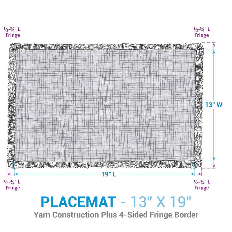 Split P Lavender Frayed Edge Placemat Set of 4 - 13" x 19"