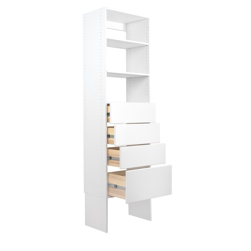 Shop Modular Closets Wood Shelf Tower Closet Organizer System With