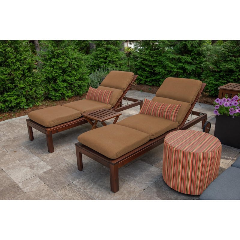 Sunbrella Stripe Fabric 1-Piece Indoor/Outdoor Lumbar Pillow, 22"W x 9"L, Maxim Classic - 22"W x 9"L