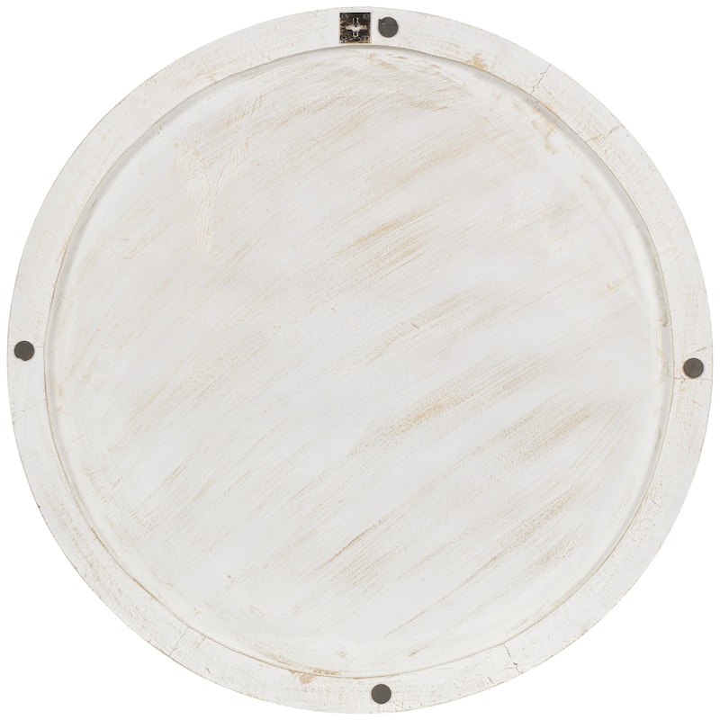 Wooden Starburst Abstract Carved Circle Home Wall Decor with White Backing - Gold - Roche River Decor