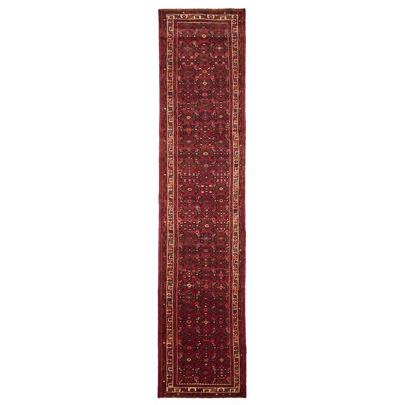 ECARPETGALLERY Hand-knotted Andelz Red Wool Rug - 2'10 x 13'3
